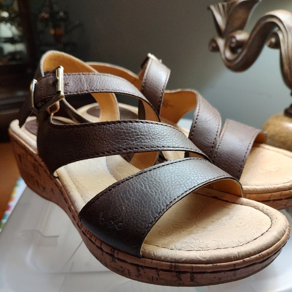 Shoes, Women's BOC Sandal with cork heel, Brown, Size 6M